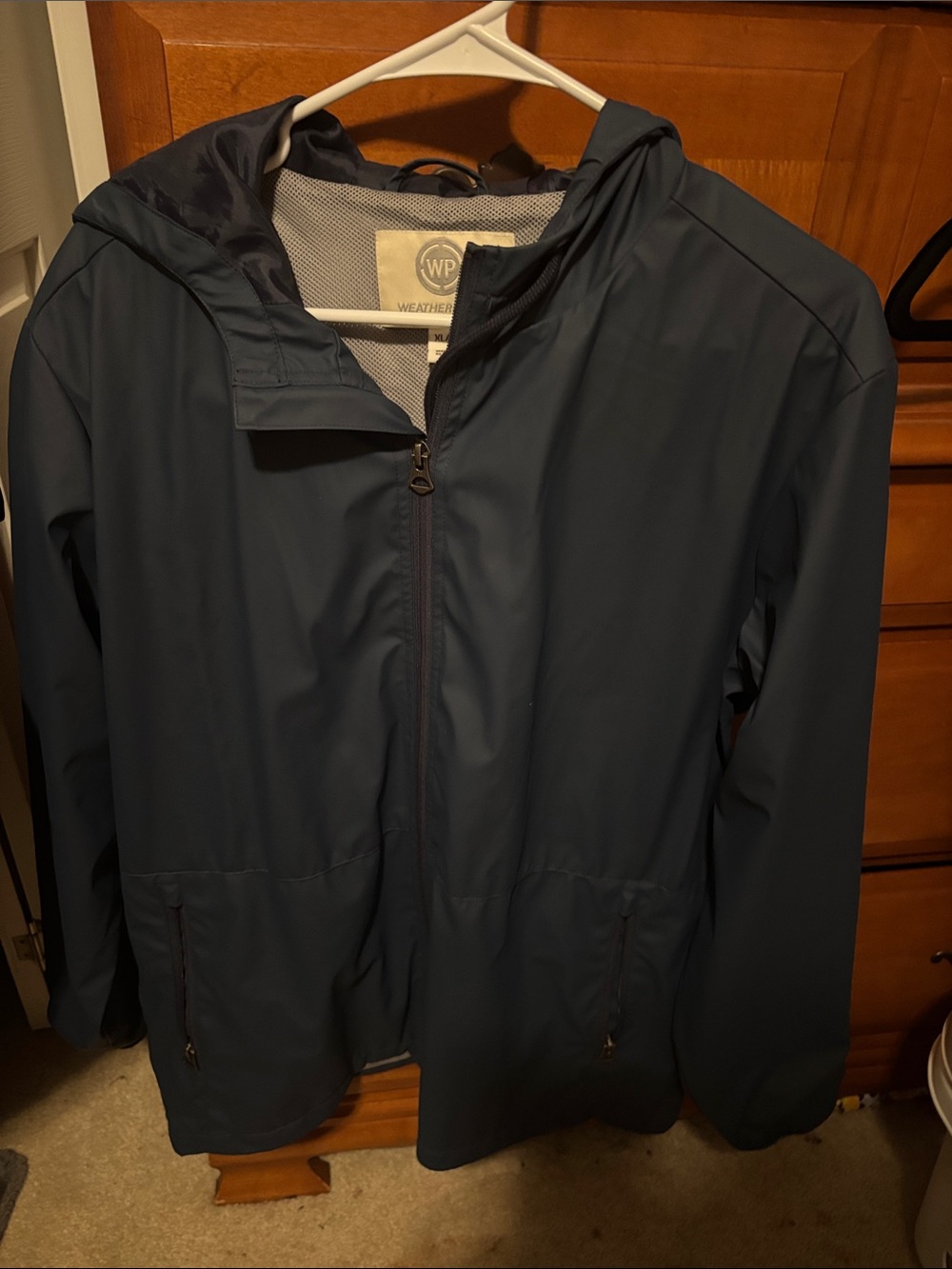 Weatherproof Hooded Shell Rain Jacket in navy